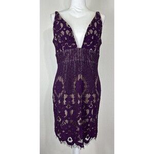GB by Gianni Bini Purple Lace Bodycon Mini Dress Size XL (Juniors)